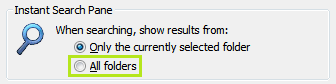 Outlook 2007 Instant Search all folders