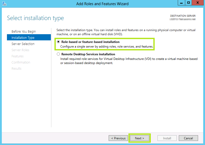 windows server add feature